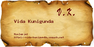 Vida Kunigunda névjegykártya